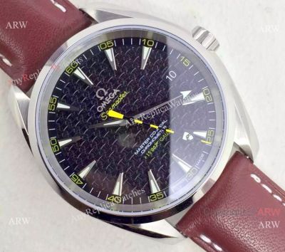 Swiss Omega Seamaster 007 Gauss Brown Leather Watch